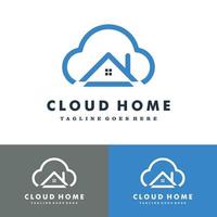 Cloud-Home-Cloud-Haus-Logo-Set Vektor Icon Illustration Design