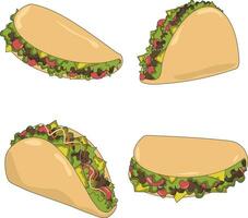 Tacos Essen Illustration mit nahtlos Design. Vektor Symbol.