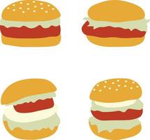 Burger Essen Illustration mit eben Design. isoliert Vektor Satz.