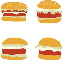 burger mat illustration med platt design. isolerat vektor uppsättning.