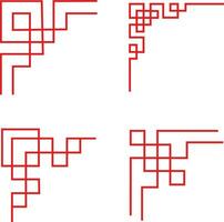 Chinesisch traditionell Ecke mit einfach Form. Vektor Illustration Satz.