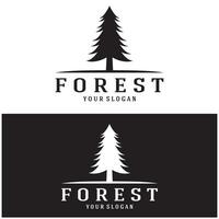 enkel tall eller gran träd logotyp, evergreen.for tall skog, äventyrare, camping, natur, märken och business.vector vektor