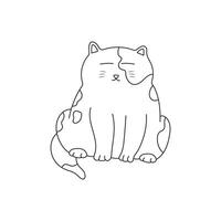 Hand gezeichnet Kinder Zeichnung Vektor Illustration komisch Katze Schlaf Stehen Symbol im Gekritzel Stil
