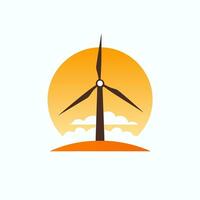 Wind Energie gefüllt Gradient Logo. Nachhaltigkeit Geschäft Wert. Wind Turbine einfach Symbol. Design Element. erstellt mit künstlich Intelligenz. ai Kunst zum korporativ Marke, Webseite vektor