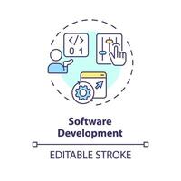 2d editierbar Mehrfarbig Software Entwicklung Symbol, einfach isoliert Vektor, ai Ingenieur dünn Linie Illustration. vektor