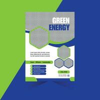 Grün und Gelb modern Solar- Energie Flyer Design Vorlage vektor
