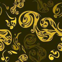 redigerbar gyllene blommig motiv vektor sömlös mönster med mörk bakgrund för dekorativ element
