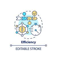 2d editierbar Mehrfarbig Symbol Effizienz Konzept, isoliert Vektor, Gesundheit Interoperabilität Ressourcen dünn Linie Illustration. vektor