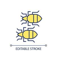 2d einfach editierbar Zeichen von Bett Fehler Befall Symbol Darstellen integriert Pest Management, isoliert Vektor, dünn Linie Illustration. vektor