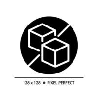 2d Pixel perfekt Glyphe Stil Zucker kostenlos Symbol, isoliert Vektor, Silhouette Illustration Darstellen Allergen frei. vektor