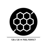 2d Pixel perfekt Glyphe Stil Bienenwabe Symbol, isoliert Vektor, Silhouette Illustration Darstellen Allergen frei. vektor