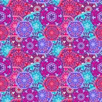 Gypsy sömlös mönster av abstrakta mångfärgade runda mandalaer. Etnisk bakgrund vektor