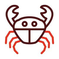 krabba vektor tjock linje två Färg ikoner för personlig och kommersiell använda sig av.