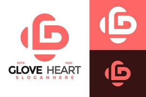 Brief G Liebe Herz Logo Design Vektor Symbol Symbol Illustration