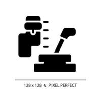 2d Pixel perfekt Glyphe Stil Auto Ausrüstung Box Symbol, isoliert Vektor, einfach Silhouette Illustration Darstellen Auto Bedienung und Reparatur. vektor