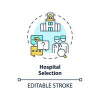 2d editierbar Mehrfarbig Krankenhaus Auswahl Symbol, einfach isoliert Vektor, medizinisch Tourismus dünn Linie Illustration. vektor