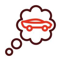 Traum Auto Vektor dick Linie zwei Farbe Symbole zum persönlich und kommerziell verwenden.