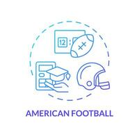 2d amerikan fotboll tunn linje lutning ikon begrepp, isolerat vektor, illustration representerar atletisk stipendium. vektor