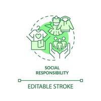 editierbar Sozial Verantwortung Grün Symbol Konzept, isoliert Vektor, nachhaltig Büro dünn Linie Illustration. vektor