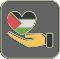 Symbol Hand und Herz. Palästina Elemente. Symbole im geprägt Stil. gut zum Drucke, Poster, Logo, Infografiken, usw. vektor