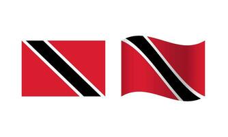 Rechteck und Welle Trinidad und Tobago Flagge Illustration vektor