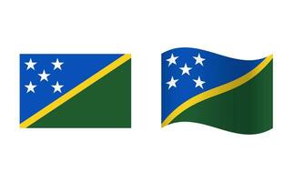 Rechteck und Welle Solomon Inseln Flagge Illustration vektor