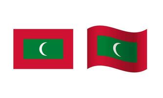 Rechteck und Welle Malediven Flagge Illustration vektor