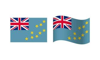 Rechteck und Welle Tuvalu Flagge Illustration vektor