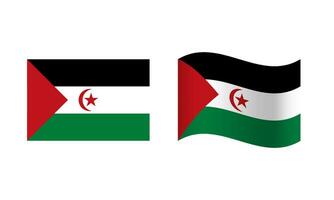 rektangel och Vinka sahrawi arab demokratisk republik flagga illustration vektor