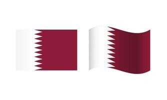 rektangel och Vinka qatar flagga illustration vektor