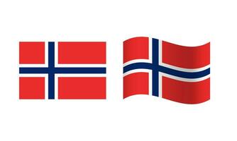 Rechteck und Welle Norwegen Flagge Illustration vektor