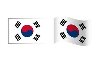 rektangel och Vinka söder korea flagga illustration vektor