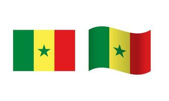 Rechteck und Welle Senegal Flagge Illustration vektor