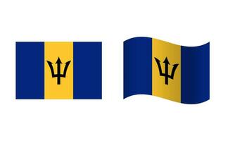 Rechteck und Welle Barbados Flagge Illustration vektor