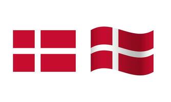 rektangel och Vinka Danmark flagga illustration vektor