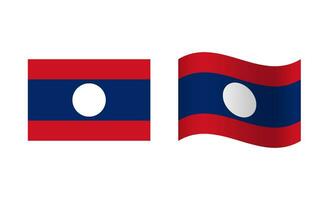 Rechteck und Welle Laos Flagge Illustration vektor