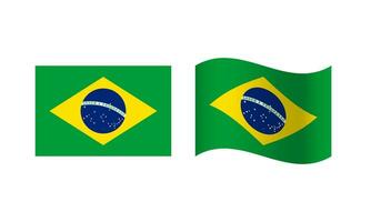 rektangel och Vinka Brasilien flagga illustration vektor