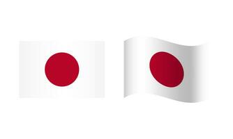 rektangel och Vinka japan flagga illustration vektor