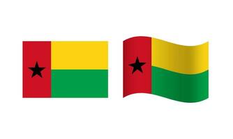 Rechteck und Welle Guinea bissau Flagge Illustration vektor
