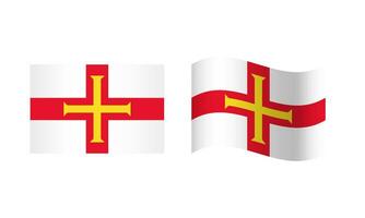 Rechteck und Welle Guernsey Flagge Illustration vektor