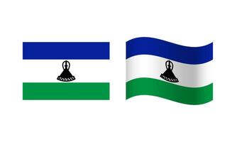 Rechteck und Welle Lesotho Flagge Illustration vektor
