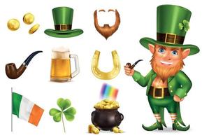 saint patrick day realistisk uppsättning vektor