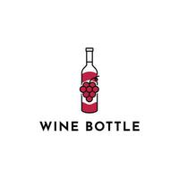 flaska och vin logotyp design idéer vektor