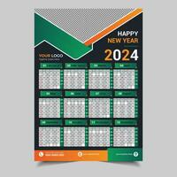 kalender 2024 redigerbar illustration design mall vektor