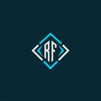 rf Anfangsmonogramm-Logo mit quadratischem Design vektor