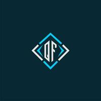 qf Anfangsmonogramm-Logo mit quadratischem Design vektor