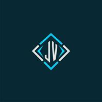 jv Anfangsmonogramm-Logo mit quadratischem Design vektor