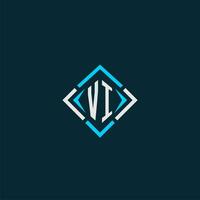 vi Anfangsmonogramm-Logo mit quadratischem Design vektor