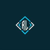 rl Anfangsmonogramm-Logo mit quadratischem Design vektor