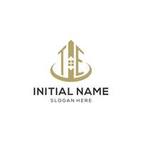 Initiale te Logo mit kreativ Haus Symbol, modern und Fachmann echt Nachlass Logo Design vektor